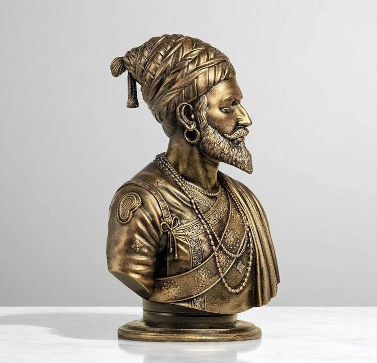 Warrior King Shivaji – Royal Brass Finish Statue