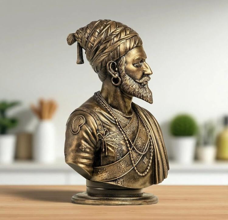 Warrior King Shivaji – Royal Brass Finish Statue