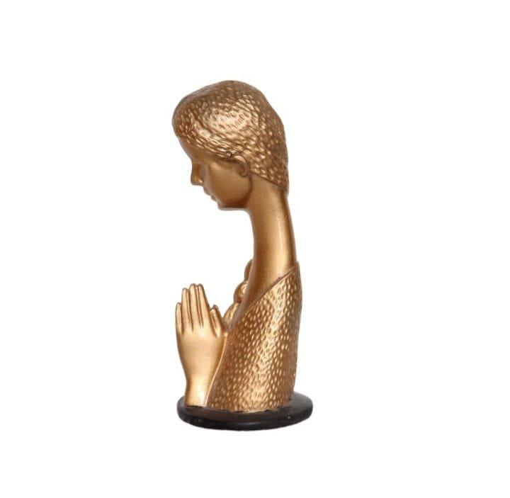 Golden Grace Lady – Peaceful Praying Sculpture