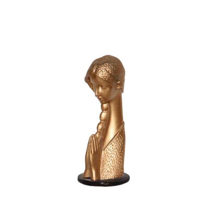 Golden Grace Lady – Peaceful Praying Sculpture