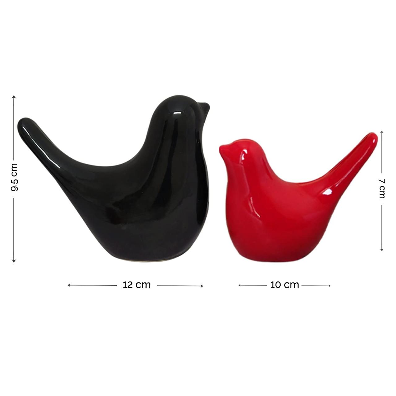 Chirpy Charm Birds – Red & Black Modern Pair