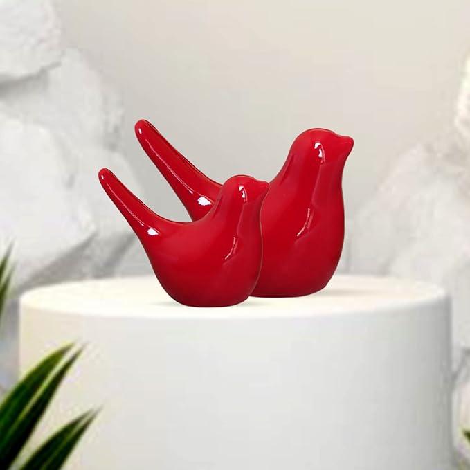 Ruby Red Birds – Glossy Cute Couple Set