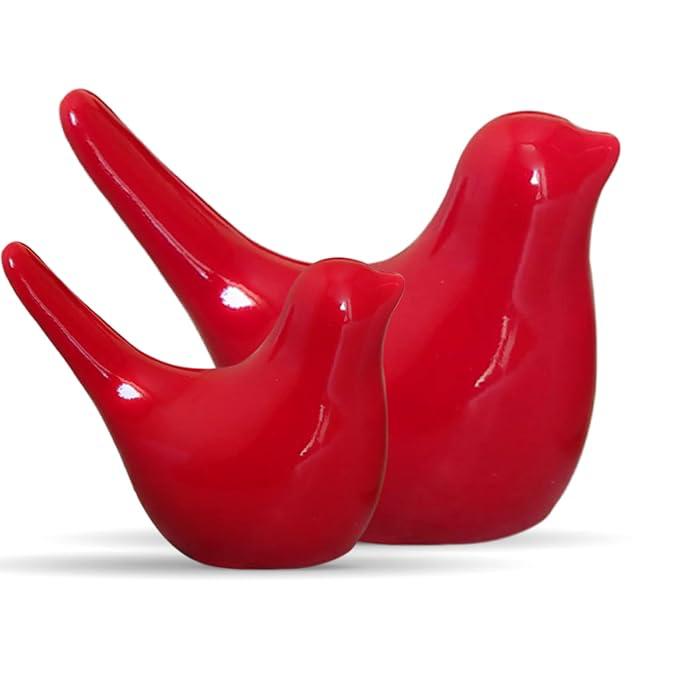 Ruby Red Birds – Glossy Cute Couple Set