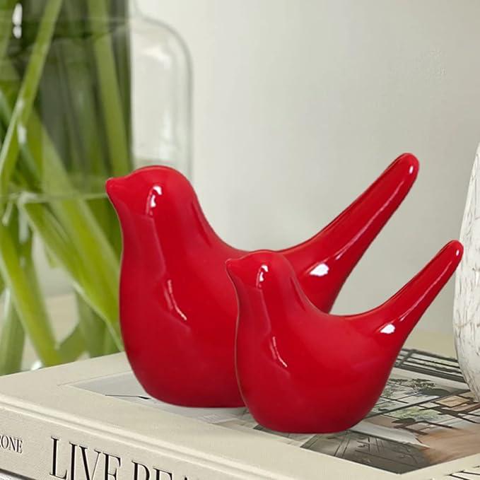 Ruby Red Birds – Glossy Cute Couple Set