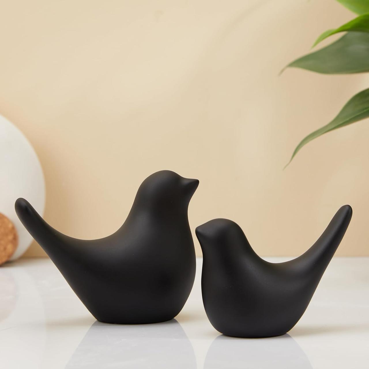 Sweetheart Matte Birds – Cute Black Couple Decor