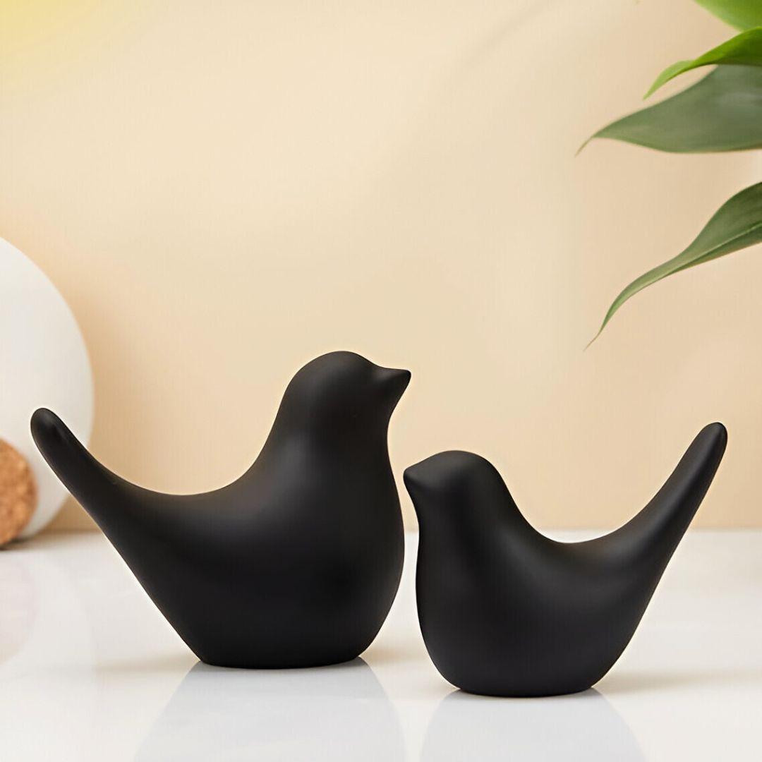 Sweetheart Matte Birds – Cute Black Couple Decor