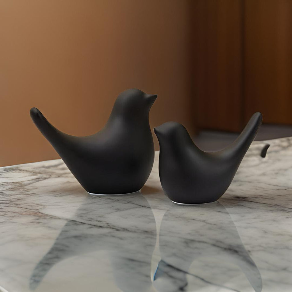 Sweetheart Matte Birds – Cute Black Couple Decor